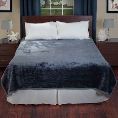 Hastings Home Solid Soft Heavy Thick Plush Mink Blanket 8 pound - Grey 930854TQX